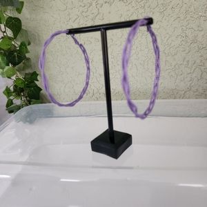 NWT Purple Braided Hoop Earrings
